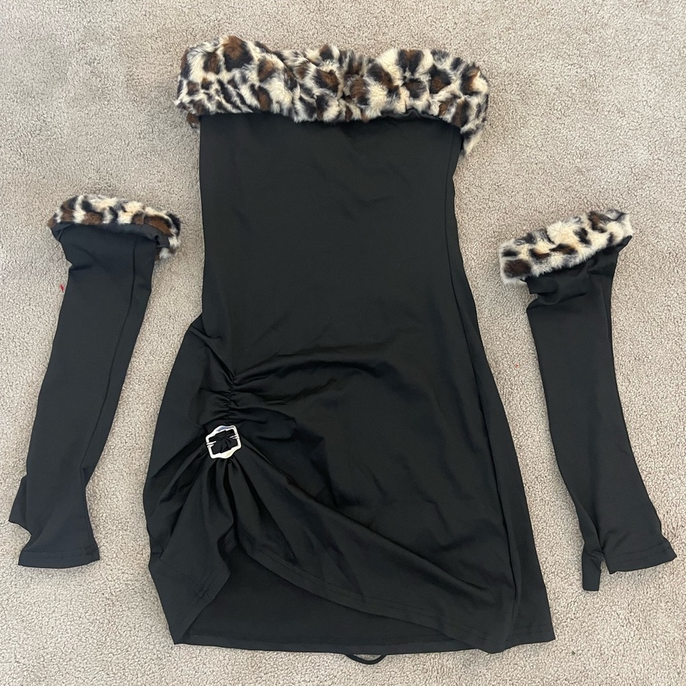 Strapless Cheetah Print Dress